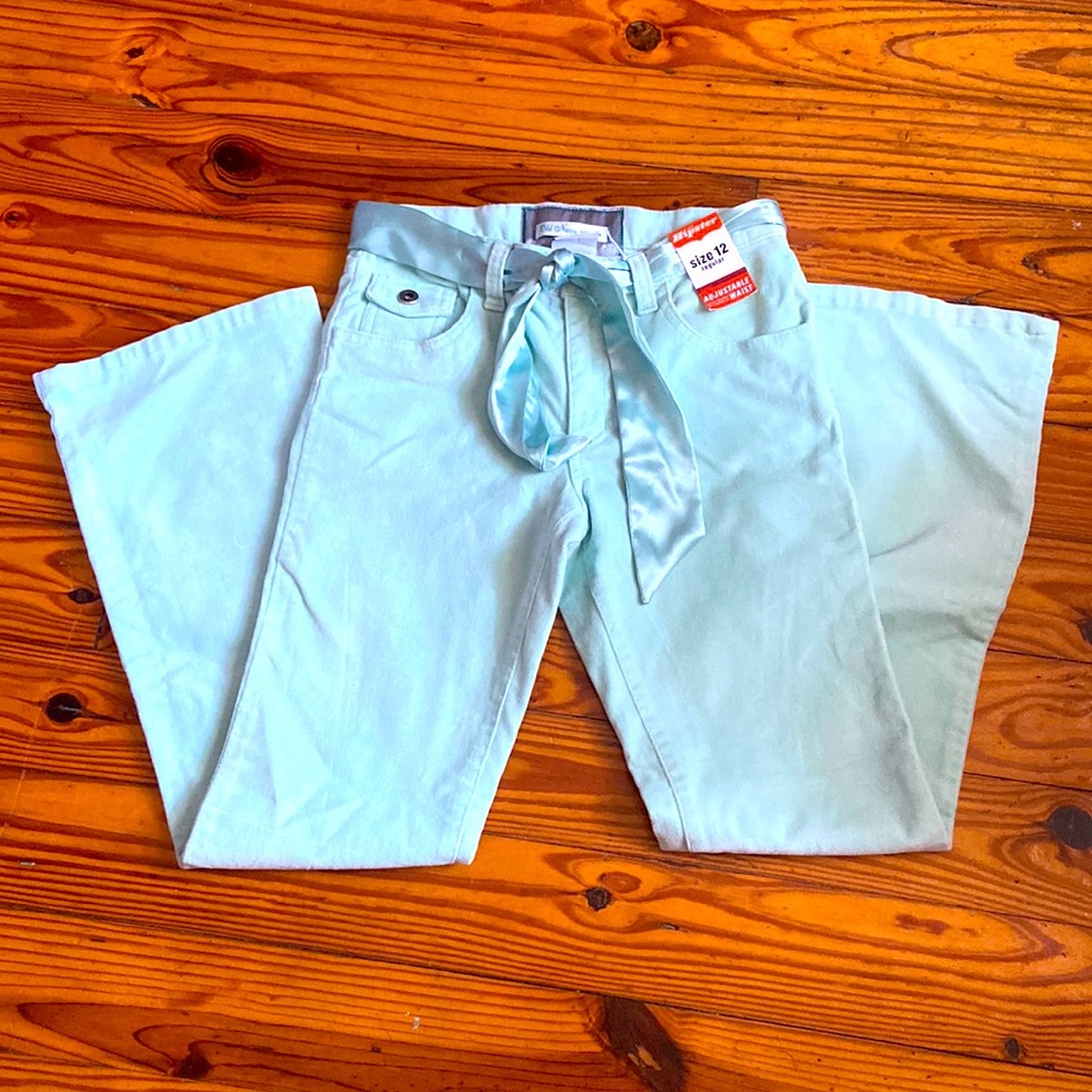 Old navy pants velvet mint color hipster size 12 nwt